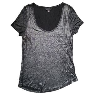 Rock & Republic Black‎ Shimmer Pocket T-shirt Women's Small